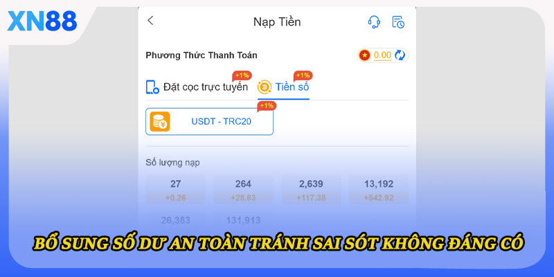 Bổ sung số dư an toàn tránh sai sót không đáng có